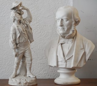 Two Antique Parian Porcelain Figures