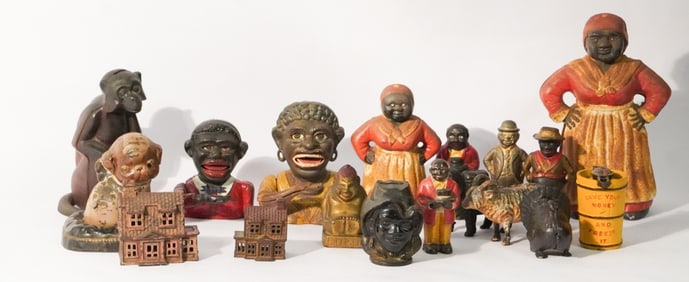 Collection Antique Cast Iron Figural Banks