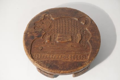 Antique Carved Walnut Cookie Board
