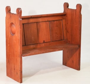 Antique English Pine Pew or Settle Bench