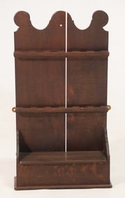 Handsome English Heppelwhite Oak Wall Hanging Cabinet Spoon Hanger