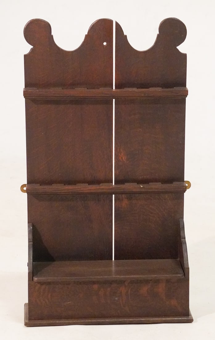 Handsome English Heppelwhite Oak Wall Hanging Cabinet Spoon Hanger (1 of 1)