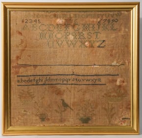 Antique Girlhood Needlework Sampler