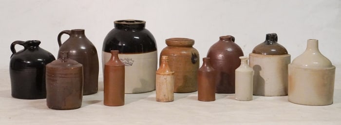 Collection Antique American Stoneware Jugs