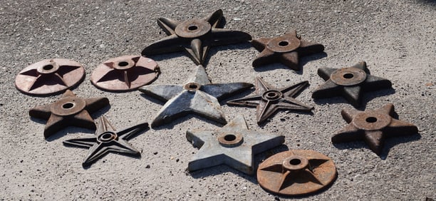 Collection Antique Earthquake Washers or Masonry Stars