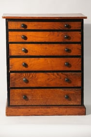 Antique Oak Table Top Specimen or Collectors Cabinet