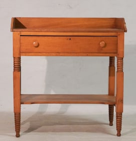 Country Federal Poplar Wash Stand or Side Table