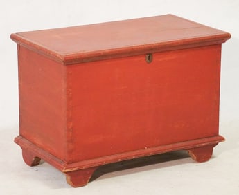 Excellent Period American Federal Painted Poplar Blanket Chest of a Smaller Size