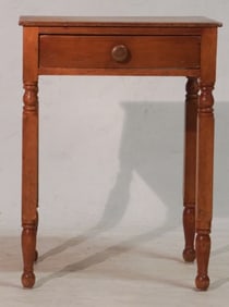 Country Federal Poplar One Drawer Side Table