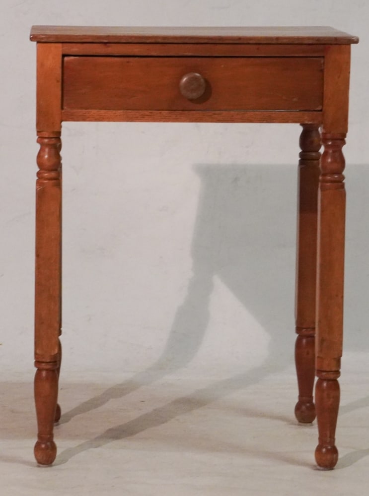 Country Federal Poplar One Drawer Side Table (1 of 1)