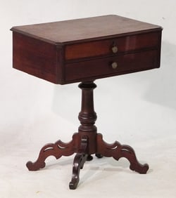 Handsome Country Classical Black Walnut Side Table