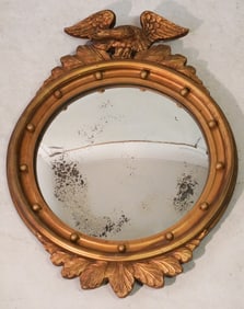 Antique Federal Style Carved & Gilt Bullseye Mirror