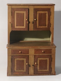 Handsome 19th century American Hepplewhite Miniature Stepback Cupboard