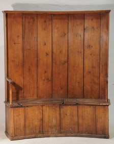 English Hepplewhite Pine Hall or Settle Bench