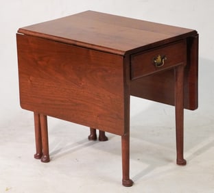 Handsome Miniature Queen Anne Style Mahogany Drop Leaf Side Table
