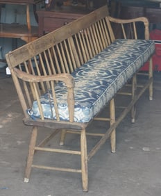 American Sheridan Walnut Windsor Bench