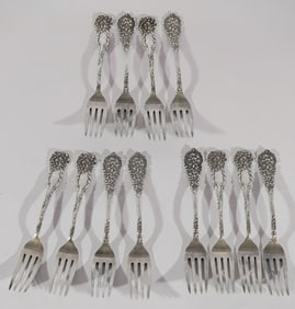 Excellent Set Sterling Silver Gorham Buttercup Pattern Dinner Forks