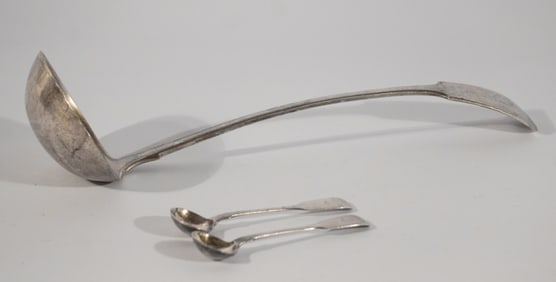 English Regency Silver Ladle & Mustard Ladles