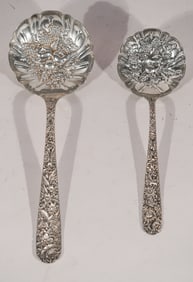 Very Fine S Kirk and Son Repose Berry Spoons or Serving Spoons
