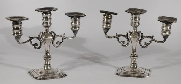 Pair Revere Sterling Silver Art Deco Candelabra