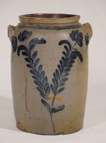 Very Handsome Southern Stoneware Decorated Storage Jar of Larger Size