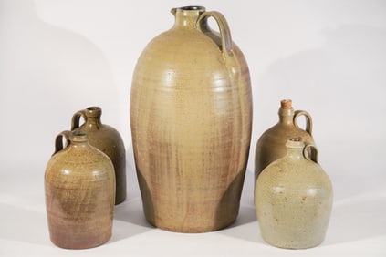 Collection Antique North Carolina Stoneware Jugs