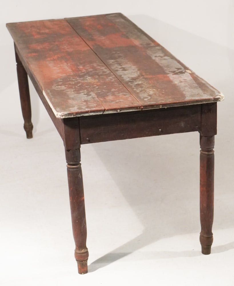 Important South Carolina Country Federal Yellow Pine Harvest Table or Slab Table (1 of 9)