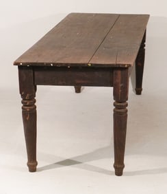 Important South Carolina Country Federal Yellow Pine Harvest Table or Slab Table