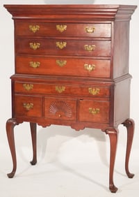 Very Handsome American Queen Anne Cherry Wood HighBoy of a Smaller Size