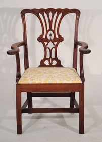 Exceptional American Chippendale Carved New York City Mahogany Armchair