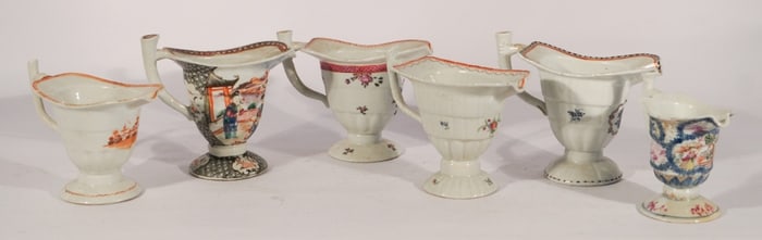 Collection Antique Chinese Export Porcelain Cream Pitchers