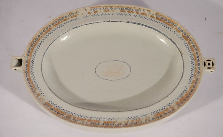 Antique Chinese Export Porcelain Warming Dish