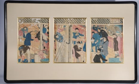 Antique Japanese Watercolor Wood Blocks