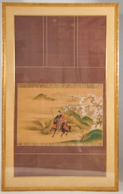 Excellent Antique Chinese Watercolor Scroll Framed