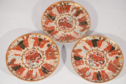 Excellent Set Japanese Kutani Porcelain Dishes