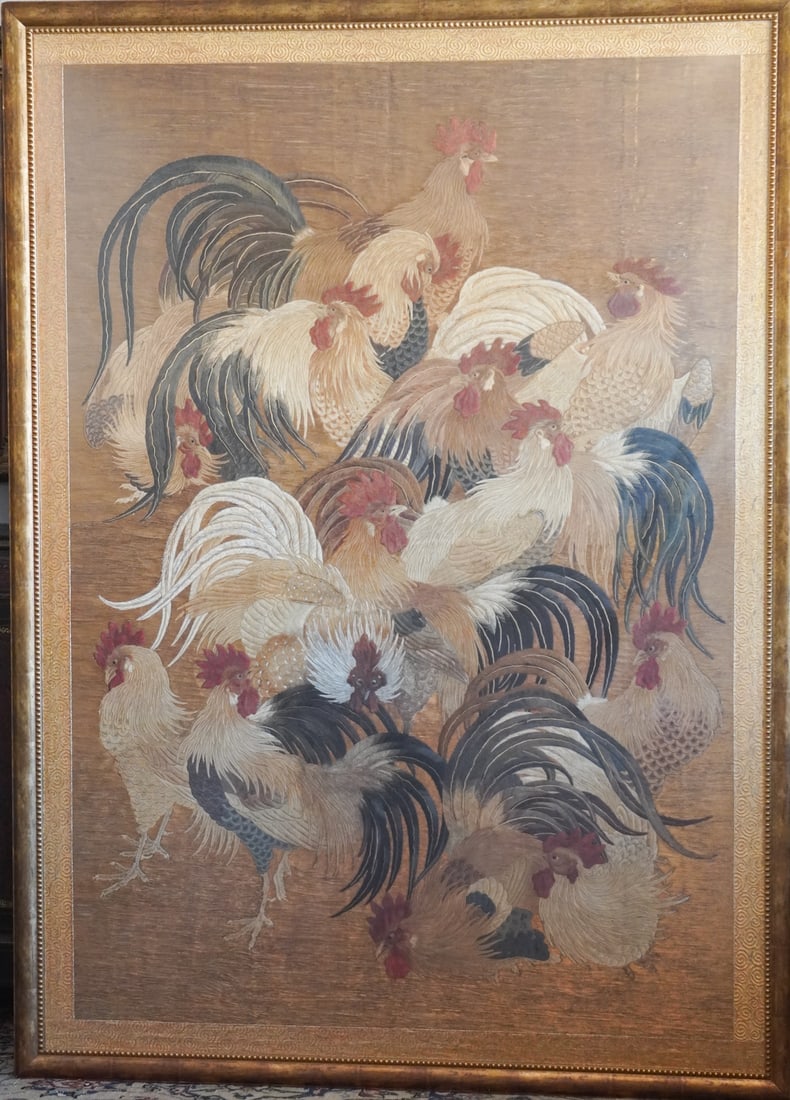Exceptional & Large Japanese Needlepoint Picture Wall Hanger (1 of 4)