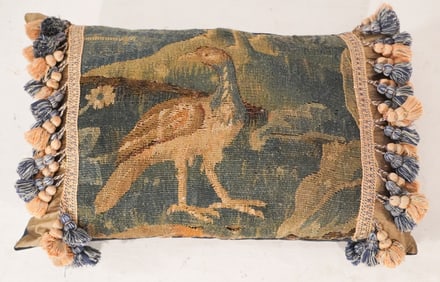 18th Century Flemish Tapestry Upholstered Pillow
