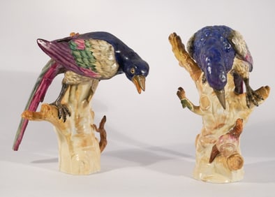 Antique German Porcelain Sculptural Bird Figures