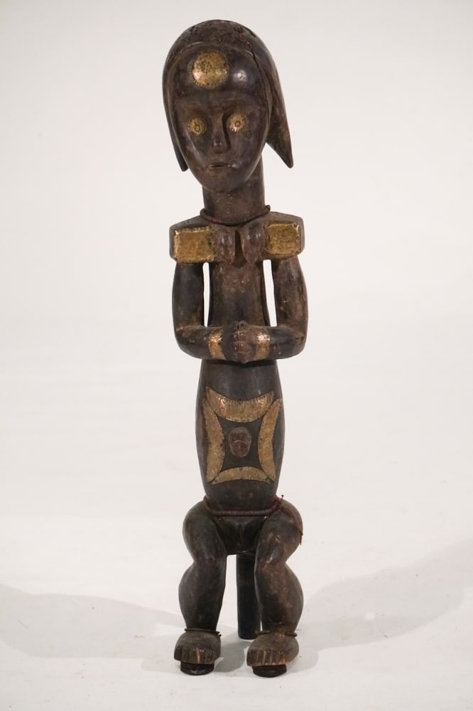 Antique African Tribal Fang Reliquary Carved Wood Figure: 19th or early 20th century example in nicely kept condition. H29" Sold from the collection of James Nixon Jr.