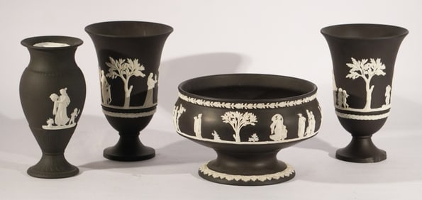Antique Wedgwood Black Basalt Jasperware Pieces