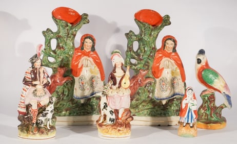 Collection Antique English Staffordshire Figural Pieces
