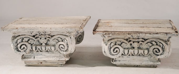 Pair Antique Neoclassical Capitals