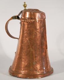 Large Antique Forged Copper Pitcher