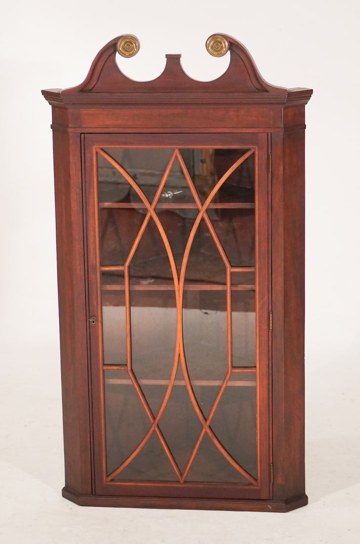 Handsome English George III Mahogany Hanging Corner Cabinet (1 of 3)