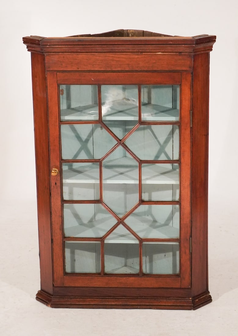 Handsome English George III Mahogany Hanging Corner Cabinet (1 of 2)