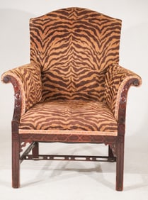 Very Fine English George III Carved & Mahogany Arm Chair