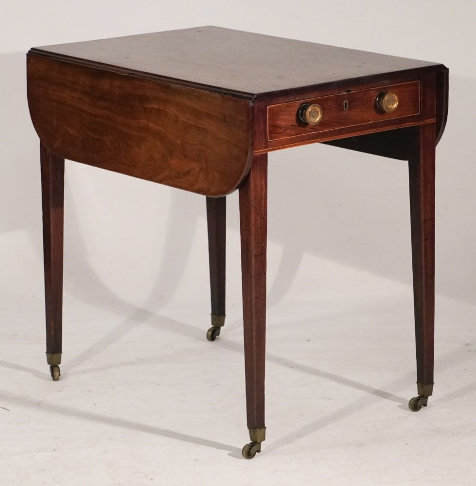Handsome English George III Figured Mahogany Pembroke Table (1 of 4)