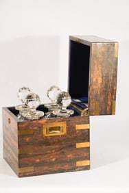 English Regency Rosewood Brass Bound Bottle Box