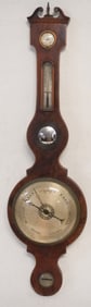 Excellent English George III Inlaid Mahogany Wall Barometer