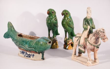 Collection Antique Chinese Tang Style Pottery Piec